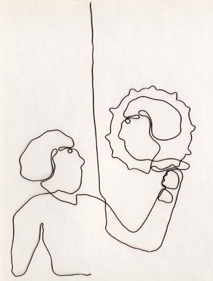 Mit Handspiegel 2003, Draht