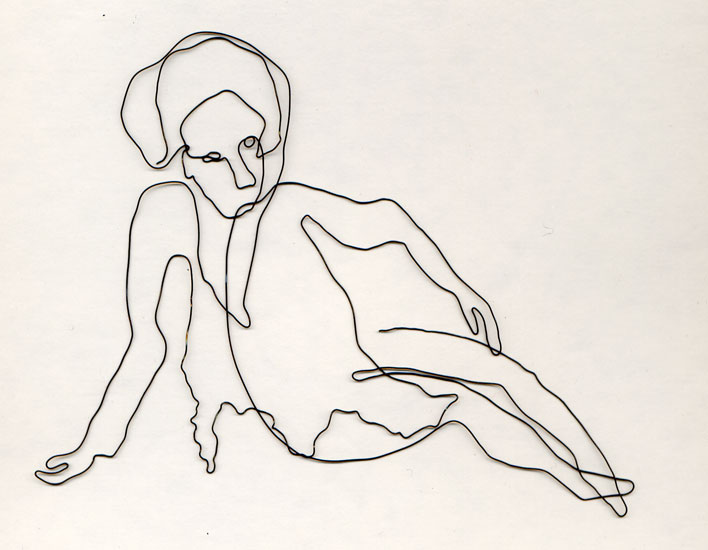 Sitzende Frau 2004, Draht