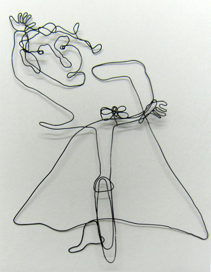 Radlerin mit Libelle 2012, Draht
