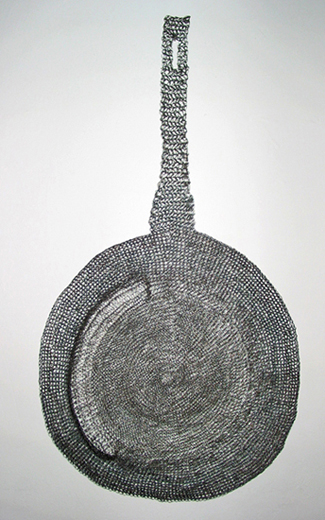 Pfanne mit Wurst, Draht, 2008