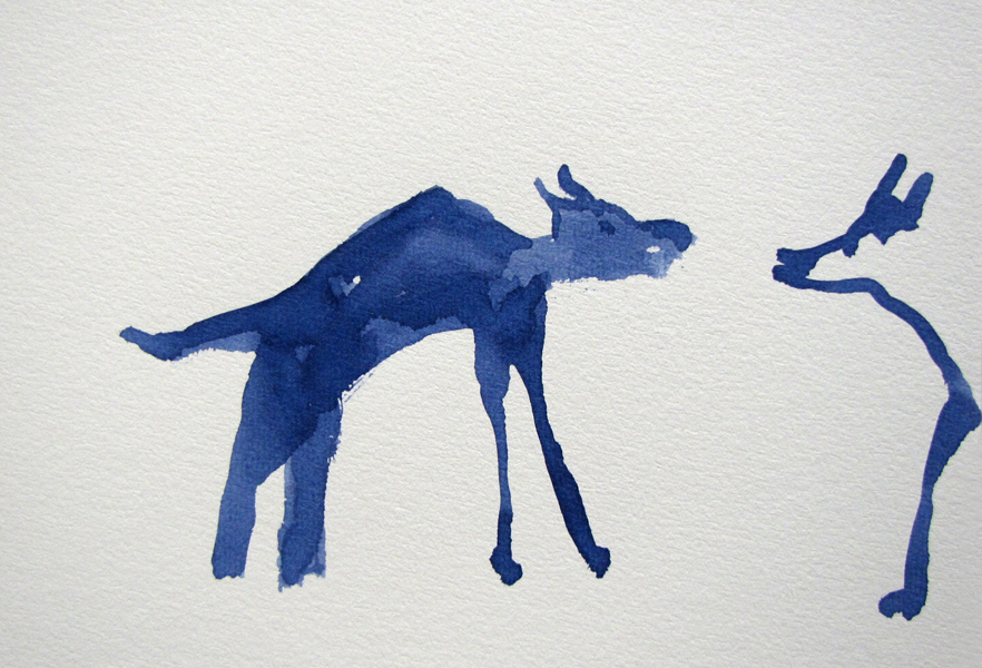 Einer knurrt, 2009, blaue Tinte, A5
