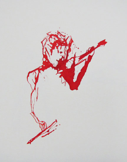 Geiger Zeichnung, 2011rote Tinte
