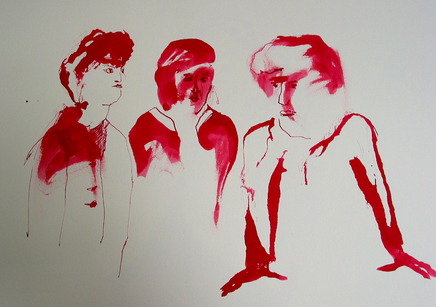 Drei Frauen, 2007 rote Tinte, A3